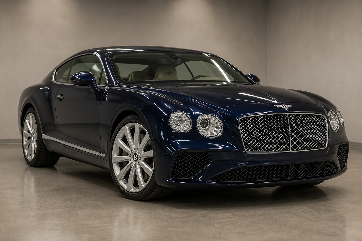 A Bentley in a vehicle inspection bay