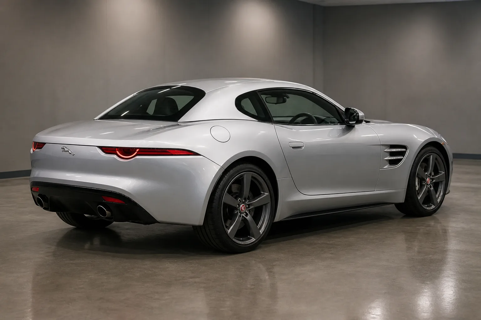 A Jaguar in a vehicle inspection bay