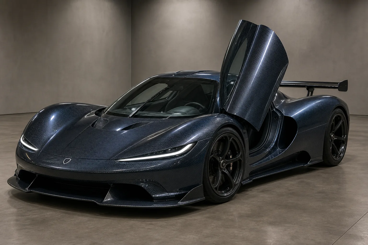 A Koenigsegg in a vehicle inspection bay