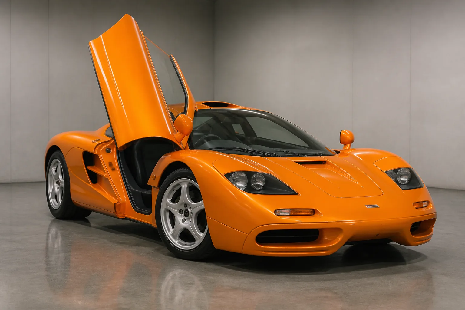 A McLaren in a vehicle inspection bay