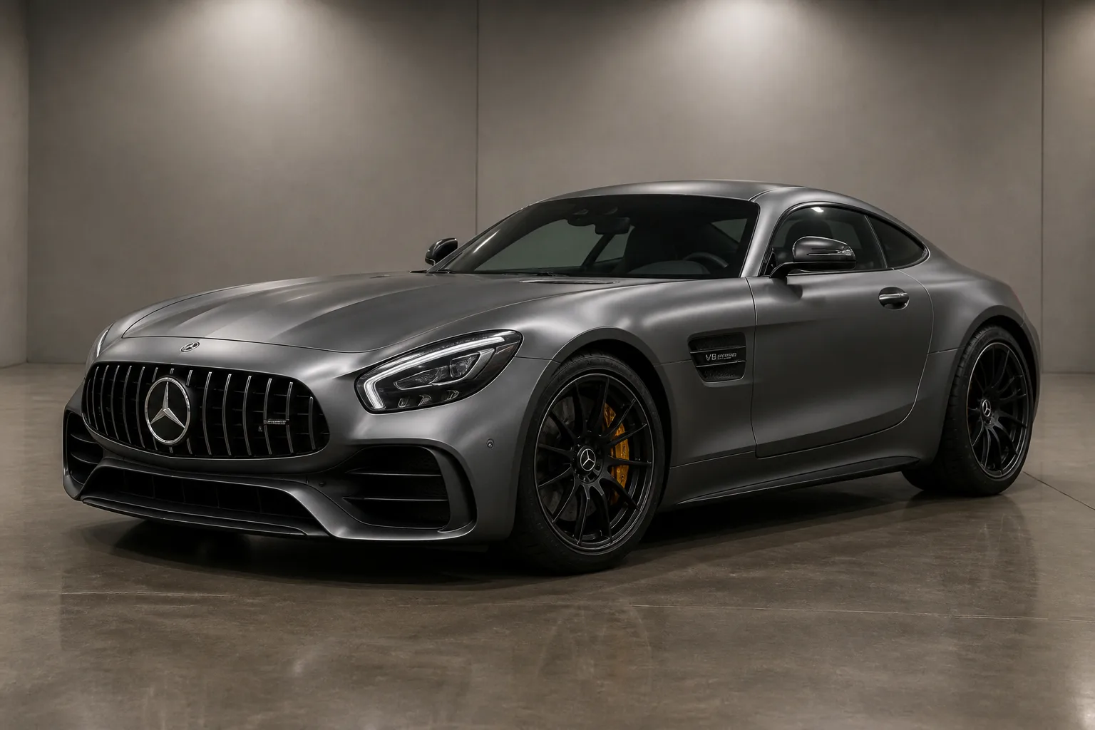 A Mercedes-AMG in a vehicle inspection bay
