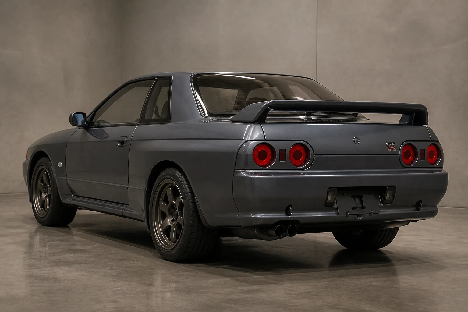 A Nissan in a vehicle inspection bay